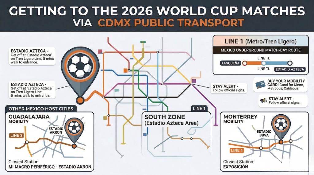 World Cup Mexico Stadiums Route